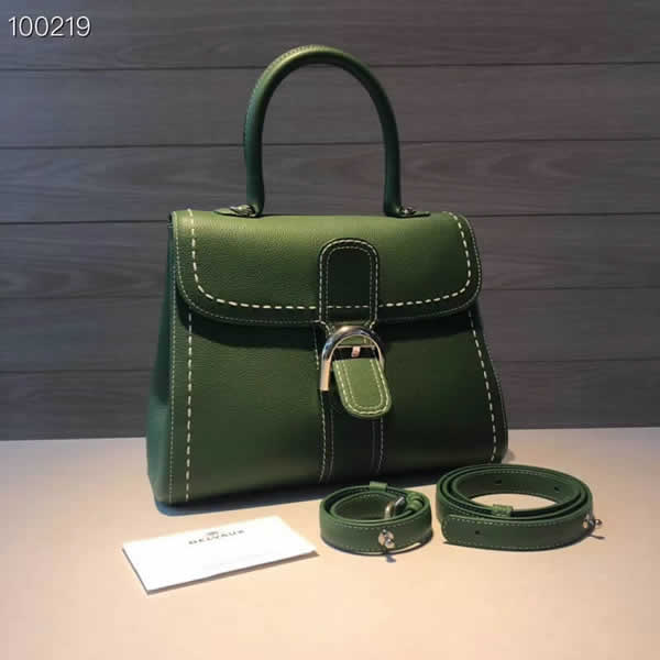2019 New Delvaux Brillant Togo Green Tote Crossbody Bag High Quality Outlet