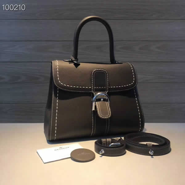2019 New Delvaux Brillant Togo Black Tote Crossbody Bag High Quality Outlet