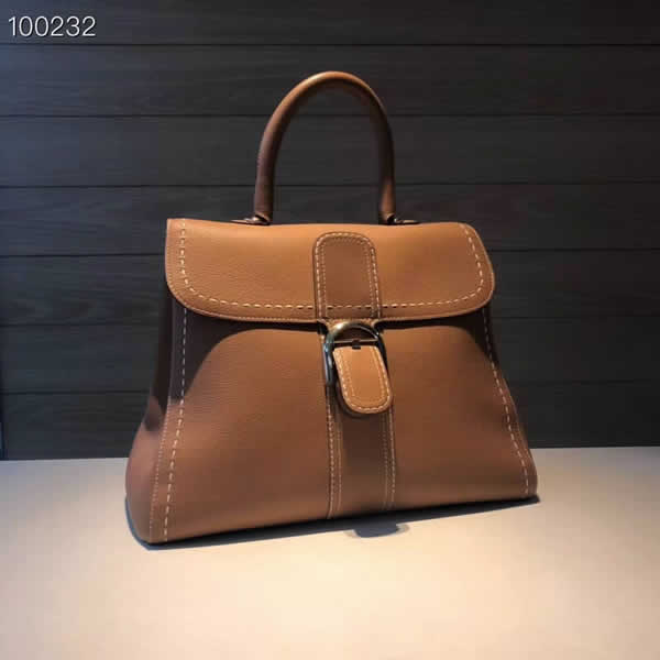 Fashion Discount Delvaux Brillant Togo Brown Tote Crossbody Bag Online