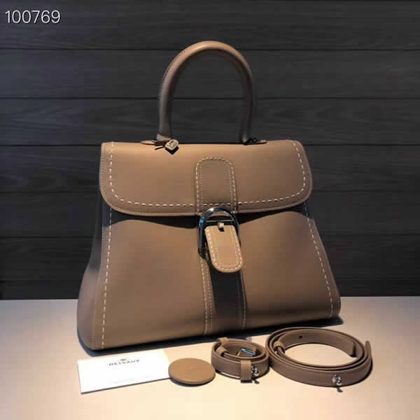 Fashion Discount Delvaux Brillant Togo Brown Tote Crossbody Bag Online