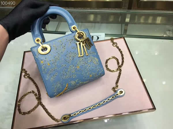 Knockoff Cheap Lady Dior Fw Handbags Blue Messenger Bags