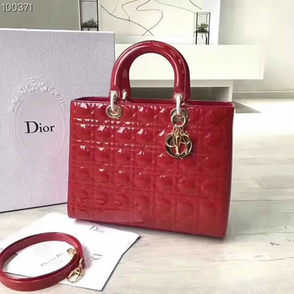 Fake Cheap Dior Lady Red Messenger Bags With Golden Hardware
