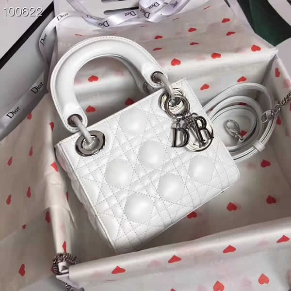 Fake Cheap Dior Lady White Pocket Tote Messenger Bags