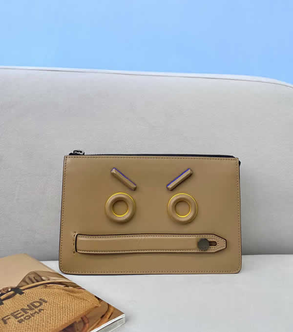 Replica Fashion New Discount Fendi Yellow Clutch Wallets 352B