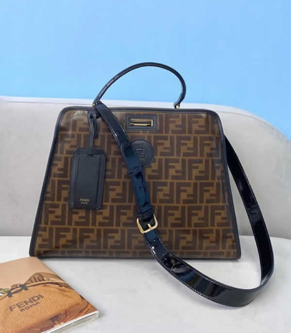 Replica Cheap Fendi Peekaboo Brown Son-Mother Bag Crossbody Bag 8605