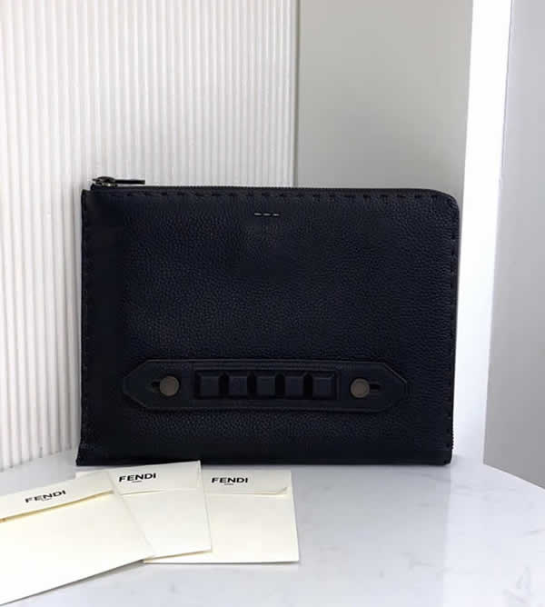 Fake 1:1 Quality Fendi Fashion Black Clutch Wallets 0225