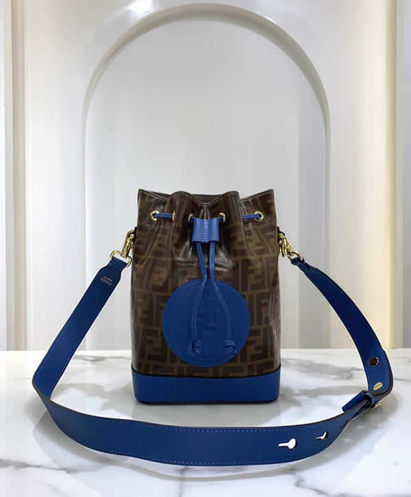 Fake Fashion Fendi Top Quality Blue Shoulder Bucket Bag 026