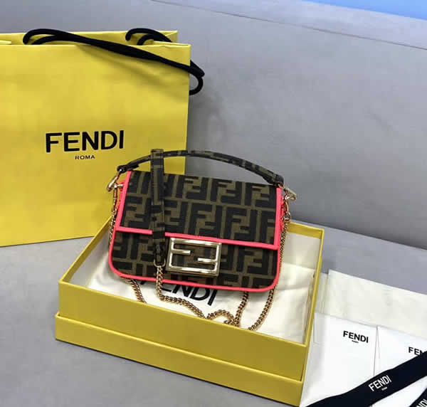 Fake Fendi Classic Red Baguette Handbag Single Shoulder Messenger Bag 772