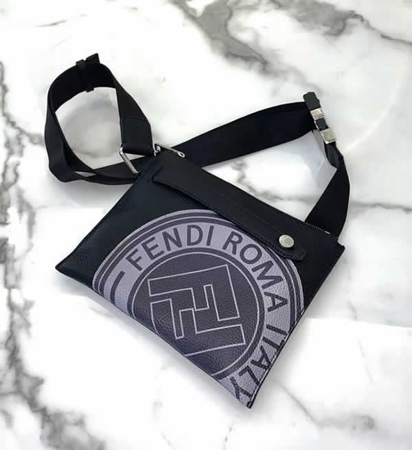 Replica Discount Fendi Classic Print Men Black Crossbody Bag 0182A