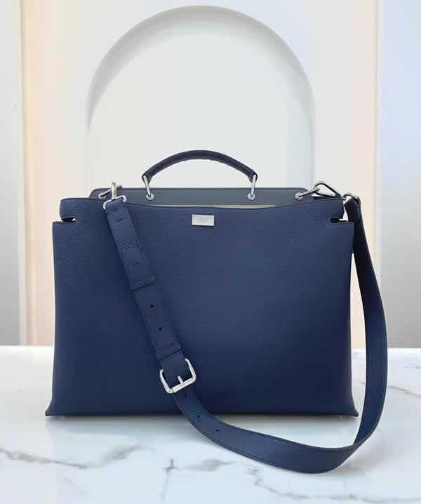 Replica Fendi New Men Peekaboo Handbag Blue Messenger Bag 322