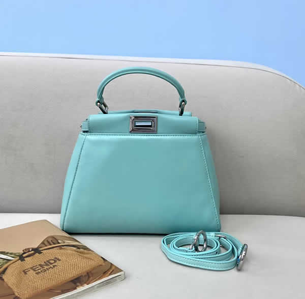 Knock Off New Fendi Sheepskin Handbag Blue Crossbody Bag 2590