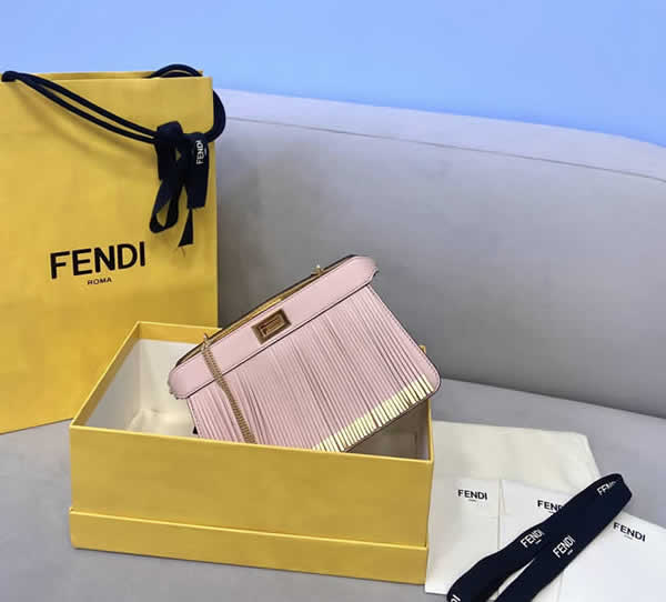 Fake Fendi Mini Peekaboo I See U Organ Bag Pink Shoulder Messenger Bag 70302