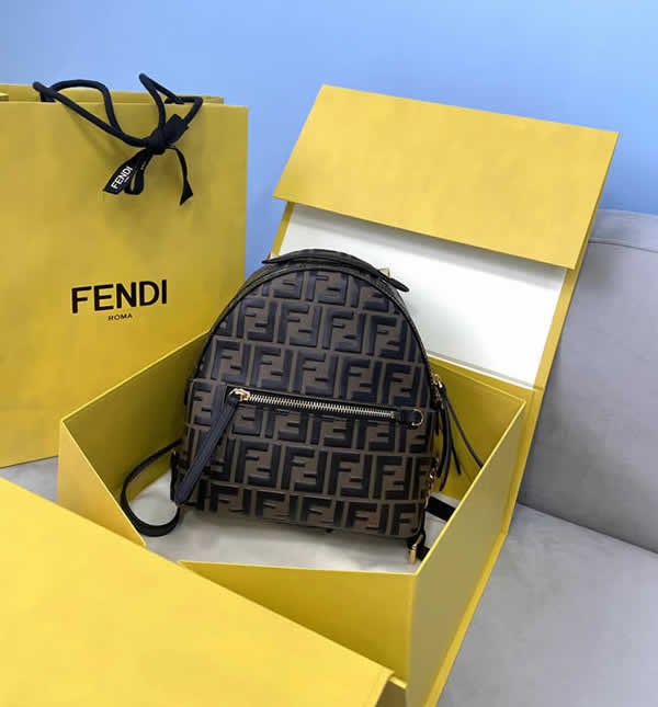 Replica Discount New Fashion Fendi Brown Backpack Hot Sale Bags 8318
