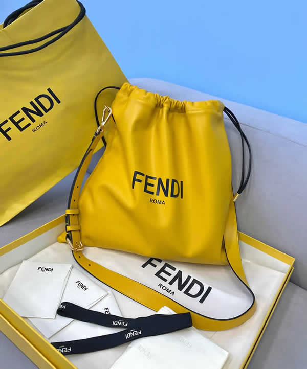 Replica Fendi Pack Roma Yellow Clutch Messenger Bag 8355L