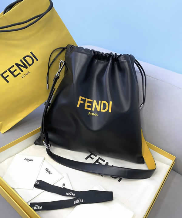 Fake Fendi Pack Roma Black Clutch Messenger Bag 8355L