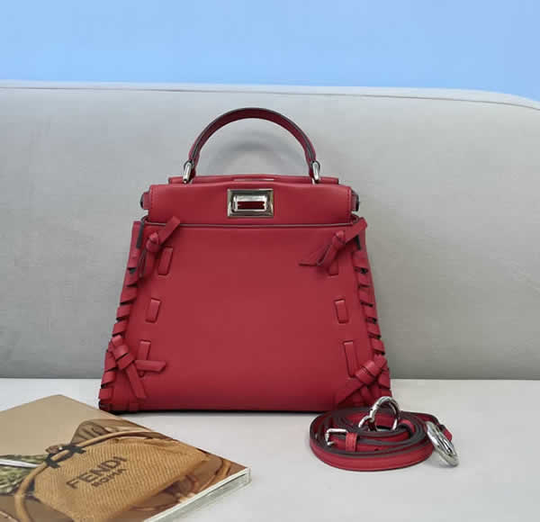 Fake Fendi Red Handbag Bow Embellished Crossbody Bag 5510