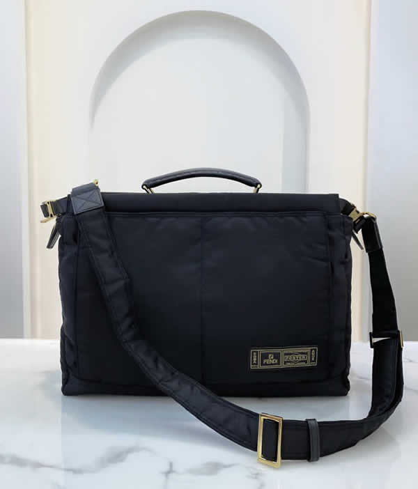 Replica New Fendi Peekaboo Black Handbag Tote Messenger Bag 7519