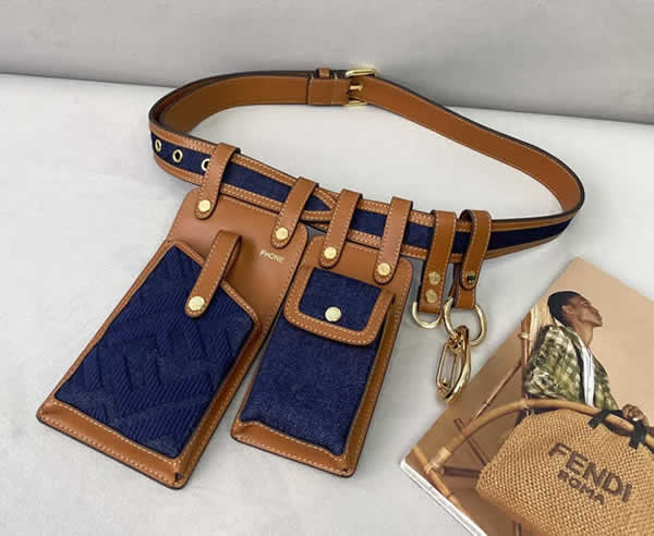 Replica Fendi Multifunctional Blue Phone Bag Waist Bag 593