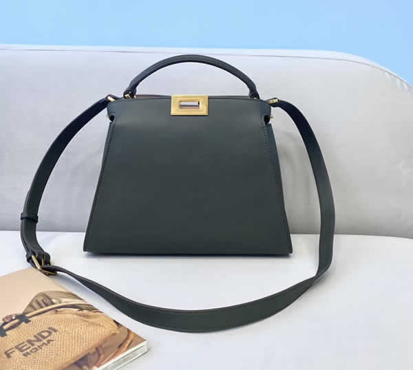 Fake Fendi Peekaboo Gray Blue Hand Messenger Bags Discount Handbags 302