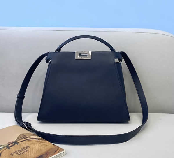 Fake Fendi Peekaboo Blue Hand Messenger Bags Discount Handbags 302