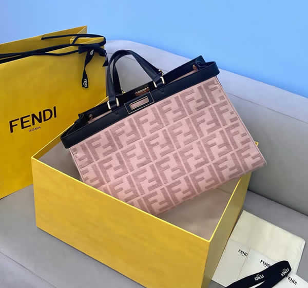 Replica Fendi Peekaboo X-Tote Pink Shopping Bag Classic Canvas Shoulder Bag 8265