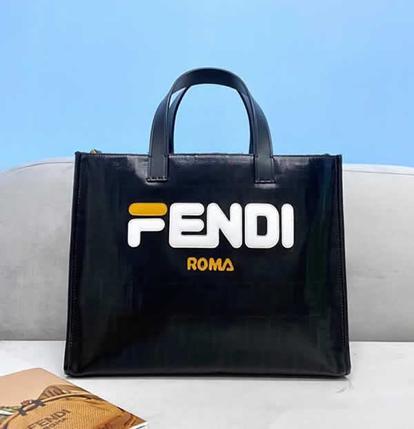 Fake Fendi Fashion Shopping Bag Stitching Pattern Crossbody Bag 8258A