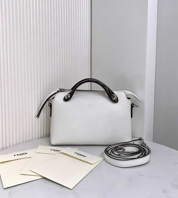 Replica New Cheap Fendi Boston Handbag Degrade White Crossbody Bag 1150