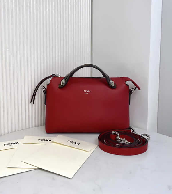 Replica New Cheap Fendi Boston Handbag Degrade Red Crossbody Bag 1150