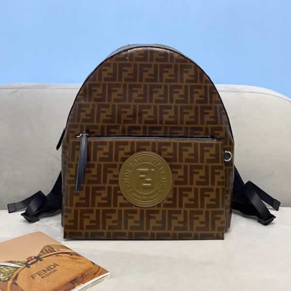 Knock Off Fashion Fendi Brown Monogram Print Backpack 2363