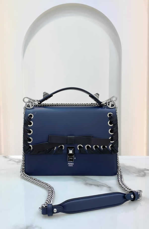 Replica Hot Sale Fendi Blue Flap Shoulder Crossbody Bag 0181