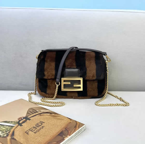 Replica Cheap Fendi New Wool Stripe Portable Messenger Bag 0128