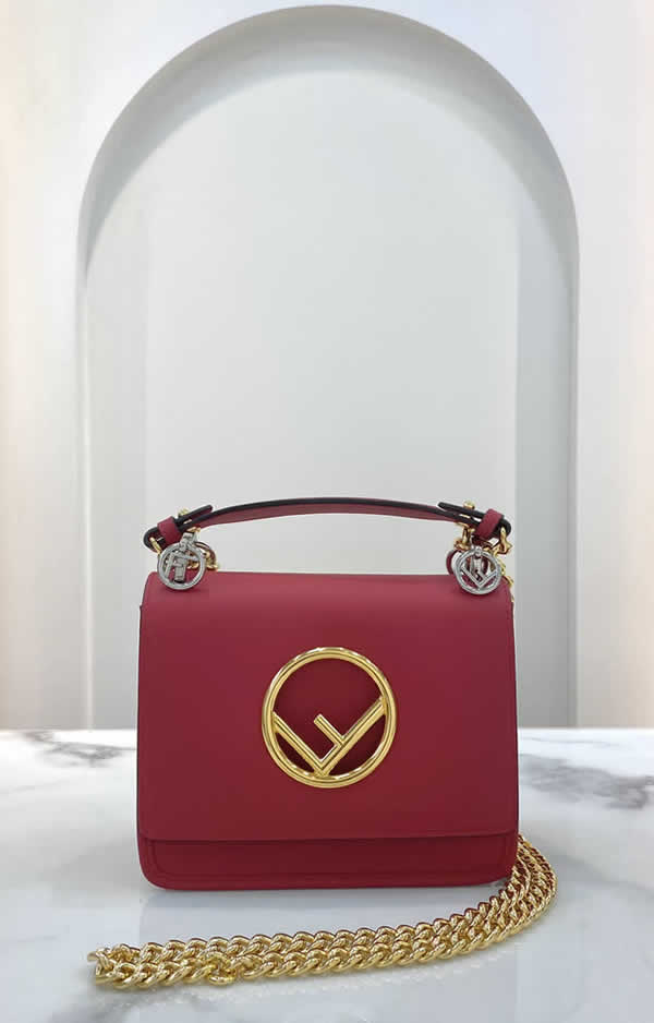 Replica New Fendi Kani Handbag Red Single Shoulder Crossbody Bag 285