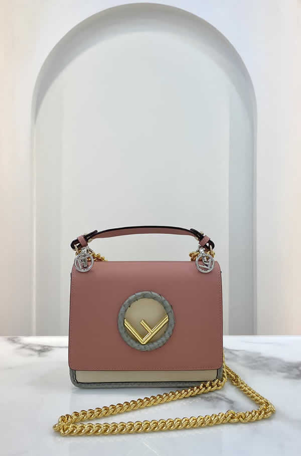 Fake Fendi Kani Handbag Single Shoulder Pink Crossbody Bag 285