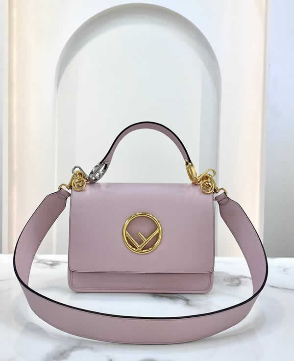 Replica Fendi Kani Simple Purple Flap Shoulder Crossbody Bag 284