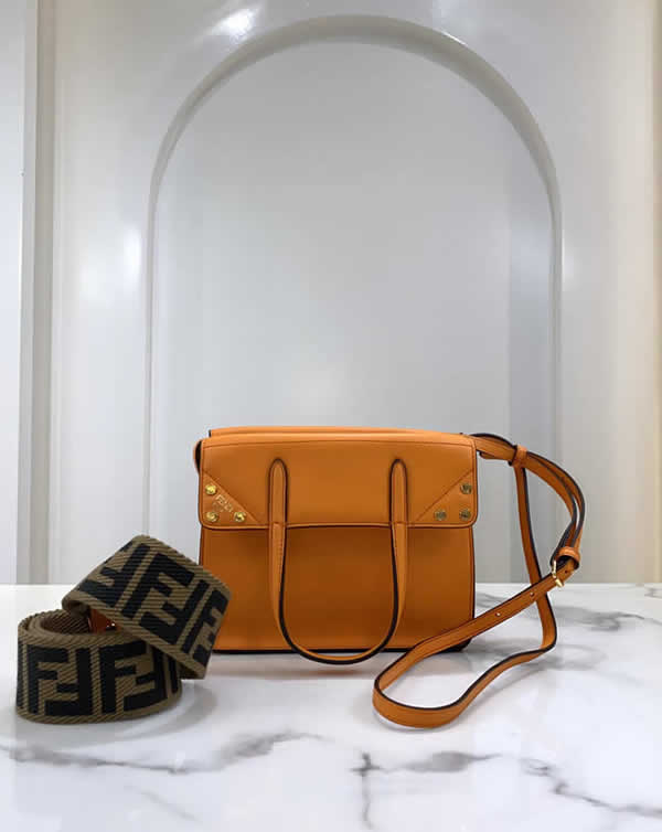 Fake Discount Fendi Orange Filp Bag Mini Handbag Crossbody Shoulder Bag 303
