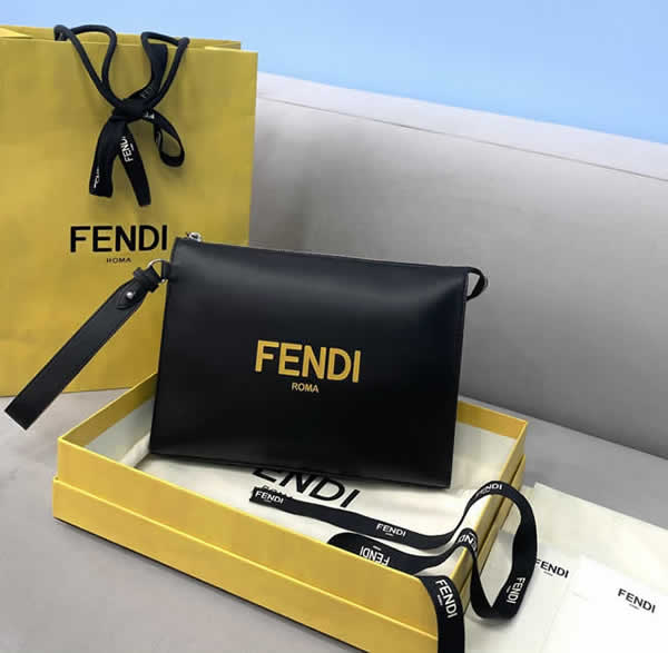 Replica Discount Fendi Black Fashion Clutch Roma Wallet 8351