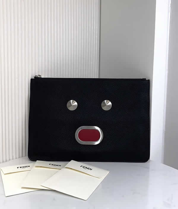 Replica New Fendi Rome Slim Black Clutch Faces Wallet 0078