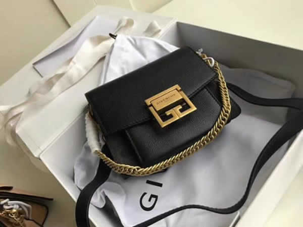Replica Discount Black New Givenchy Gv4 Flap Bags With Golden Hardware