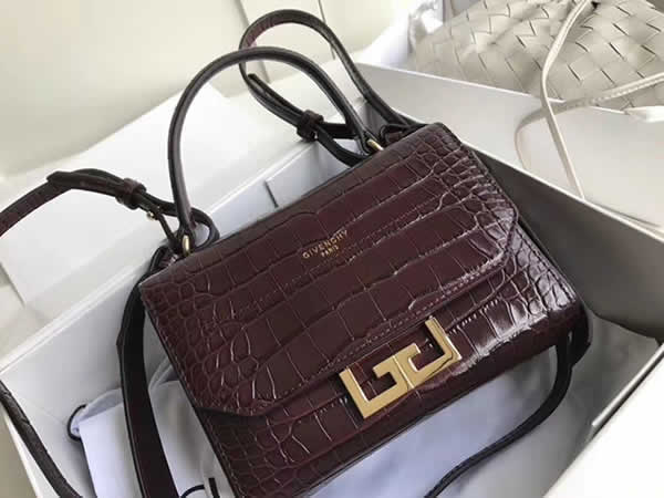 Replica Givenchy Winter Eden Crocodile Pattern Handbag Chic Is New Cool Red Wine Messenger Bag