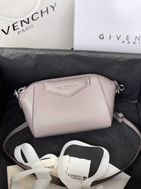 Replica Cheap Givenchy Antigona Nano Sheepskin Handbag Gray Shoulder Bags
