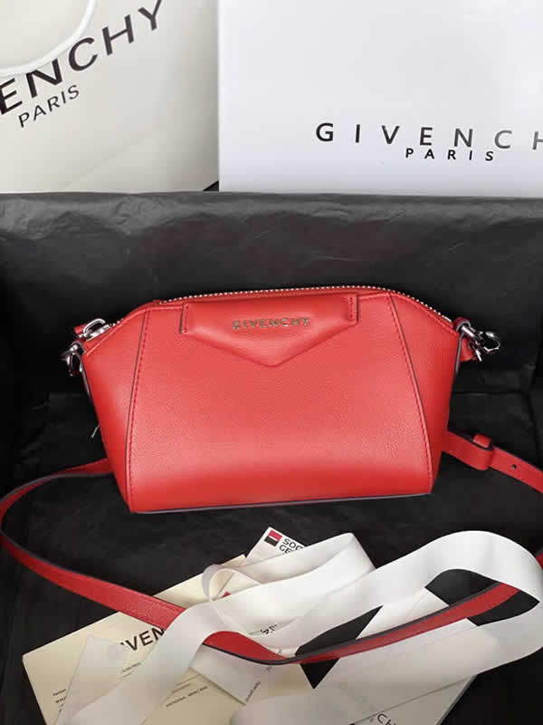 Replica Cheap Givenchy Antigona Nano Sheepskin Handbag Red Shoulder Bags
