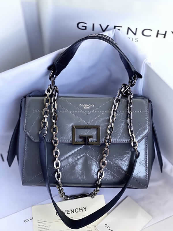 Replica Givenchy High Quality Cowhide Gray Flap Handbag Crossbody Bag
