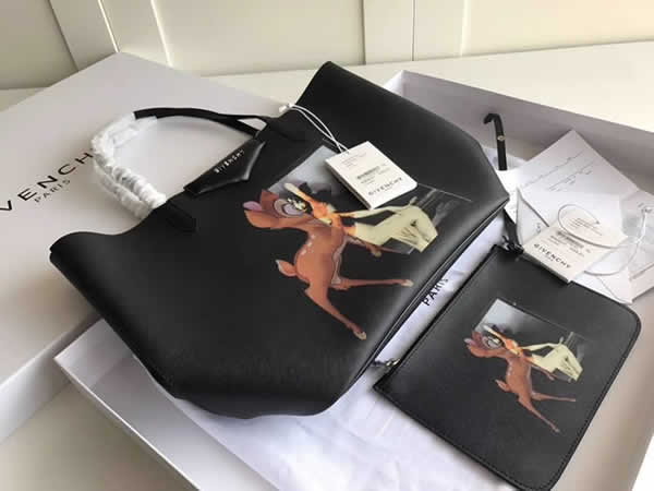 Fake Givenchy Bambi PVC Animal Collection Black Shopping Bag