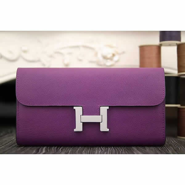 Replica Hermes Constance Wallet In Purple Epsom Leather RS02878