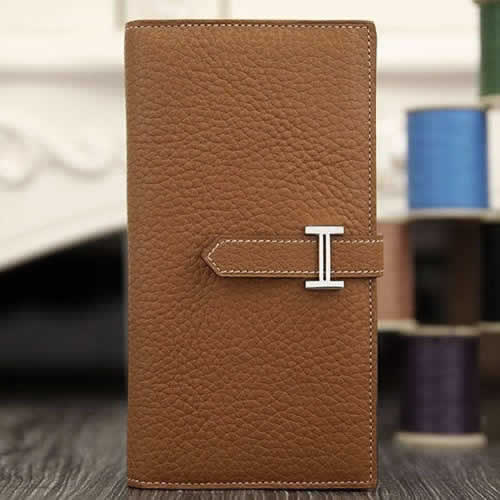 Hermes Bearn Gusset Wallet In Brown Leather RS14640