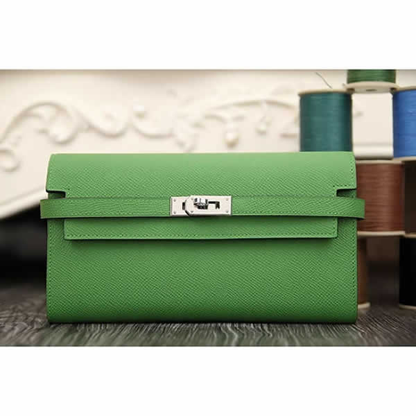 Hermes Kelly Longue Wallet In Bamboo Epsom Leather RS08398