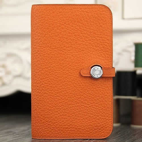Hermes Dogon Combine Wallet In Orange Leather RS21640