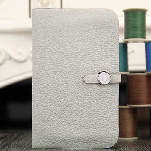 Hermes Dogon Combine Wallet In White Leather RS00751