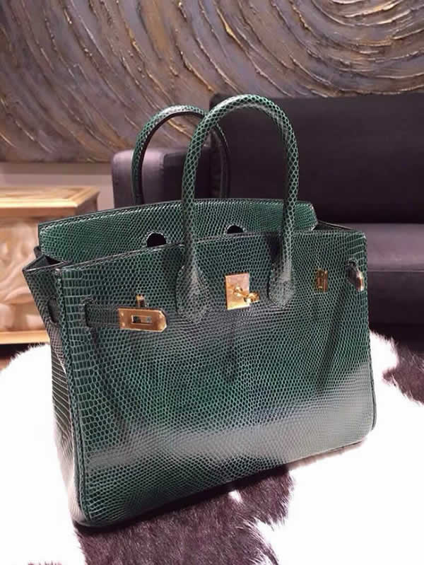 Hermes Birkin 25cm Lizard Hand Stitched Palladium Hardware, Vert Emerald 6Q RS20129