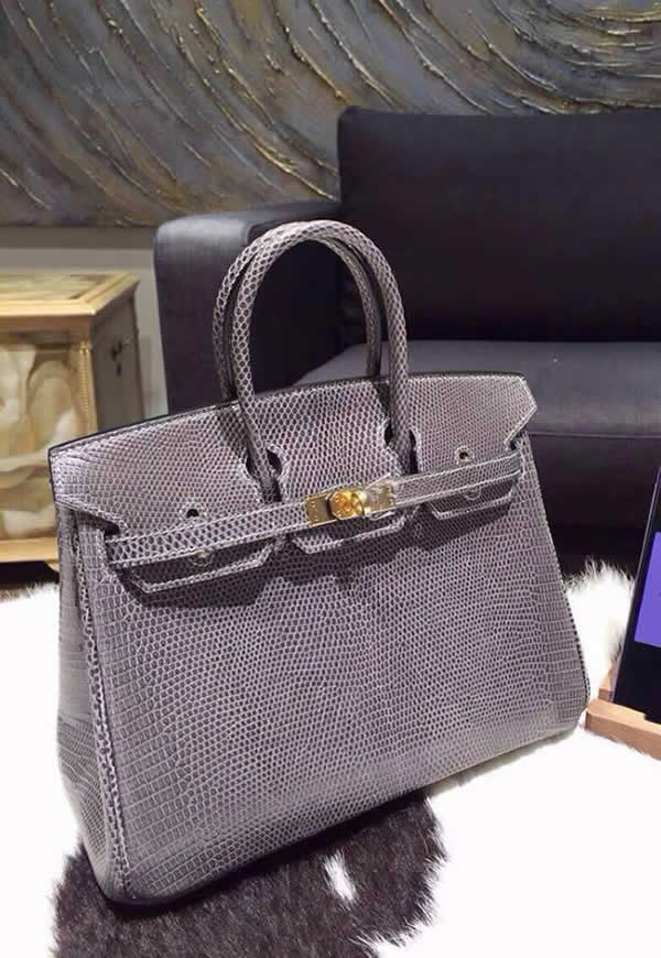 Hermes Birkin 25cm Lizard Hand Stitched Palladium Hardware, Graphit Gray RS13054